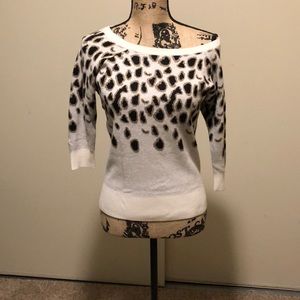 Guess animal print off the shoulder sweater